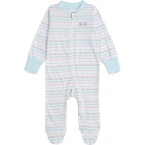imageUnder Armour Baby Boys Coverall Footie Zipup Closure Logo ampamp Printed DesignsFuse Teal Stripe