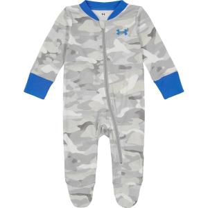 imageUnder Armour Baby Boys Coverall Footie Zipup Closure Logo ampamp Printed DesignsHalo Gray Camo