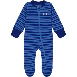 imageUnder Armour Baby Boys Coverall Footie Zipup Closure Logo ampamp Printed DesignsPicasso Blue Stripe
