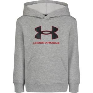 imageUnder Armour Boys Hoodie Fleece Pullover Logo ampamp Printed Designs Gray Etch Logo