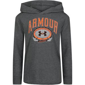 imageUnder Armour Boys Long Sleeve Shirt Crewneck Lightweight and Breathable Gray  Hooded 3T US