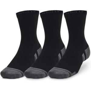 imageUnder Armour Unisex Adult Performance Cotton Mid Socks 3 Pairs001 Black  Black  Pitch Gray