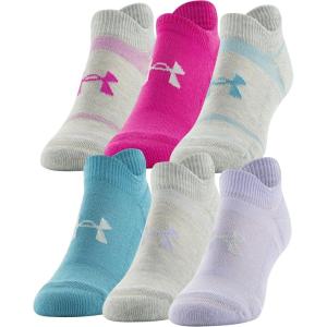 imageUnder Armour Womens Cushioned No Show Socks 6PairsNebula Purple Assorted