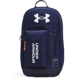 imageUnder Armour Halftime Backpack Black 001White One Size Fits All410 Midnight Navy  Dark Tangerine  White