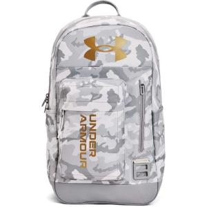 imageUnder Armour Halftime Backpack Black 001White One Size Fits AllWhite 100Metallic Gold