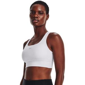 imageUnder Armour Womens Crossback Longline Mid Impact Sports Bra100 White   Mod Gray
