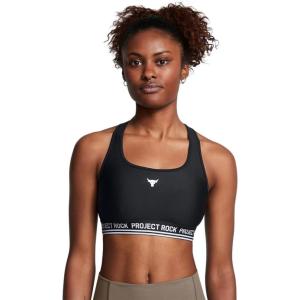 imageUnder Armour Womens Project Rock Crossback Mid Impact Sports Bra001 Black   White