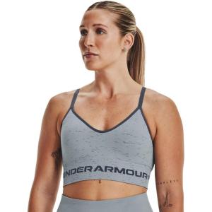 imageUnder Armour Womens Seamless Low Impact Long Sports Bra465 Harbor Blue   Gravel