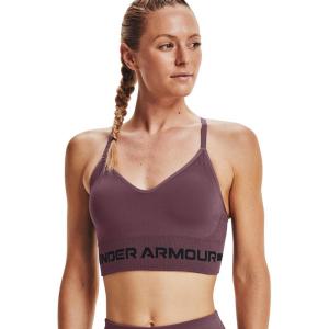 imageUnder Armour Womens Seamless Low Impact Long Sports BraAsh Plum 554Black