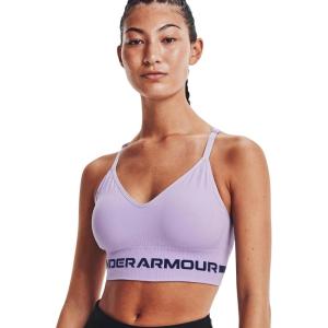 imageUnder Armour Womens Seamless Low Impact Long Sports BraPurple Tint 532Midnight Navy