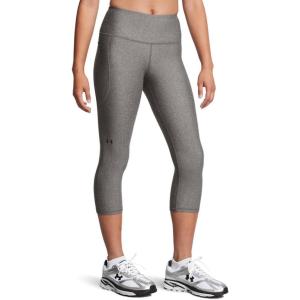 imageUnder Armour Womens HeatGear High Waisted Pocketed Capri020 Charcoal Light Heather   Black