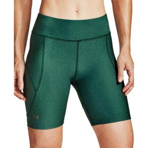 imageUnder Armour Womens Heatgear Bike ShortsSaxon Green Medium Heather 386Metallic Silver