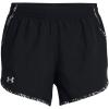 imageUnder Armour Womens Fly by Printed Shorts005 Black  Tetra Gray  Reflective