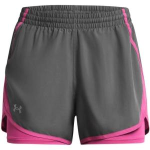imageUnder Armour Womens Fly by 2in1 Shorts025 Castlerock  Astro Pink  Reflective