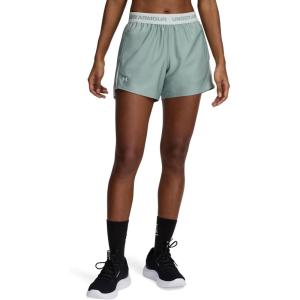 imageUnder Armour Womens Tech Play Up 5 Inch Shorts348 Silica Green   Hydro Green