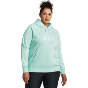 imageUnder Armour Womens Rival Fleece Big Logo Hoodie361 Neo Turquoise   White