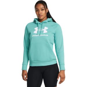 imageUnder Armour Womens Rival Fleece Big Logo Hoodie482 Radial Turquoise   White