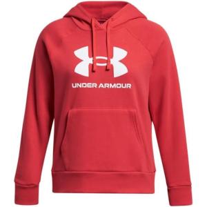 imageUnder Armour Womens Rival Fleece Big Logo Hoodie814 Red Solstice   White
