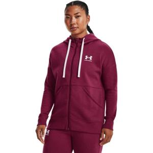 imageUnder Armour Womens Rival Fleece Full Zip Hoodie635 Charged Cherry   White
