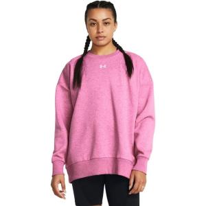 imageUnder Armour Womens Rival Fleece Oversized Crew652 Rebel Pink   White