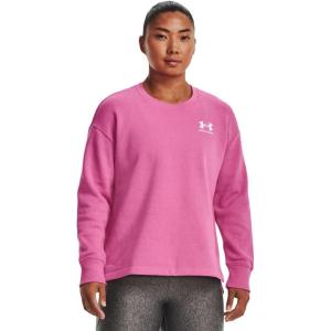 imageUnder Armour Womens Rival Fleece Oversized Crew659 Pink Edge  White  White
