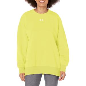 imageUnder Armour Womens Rival Fleece Oversized Crew743 Lime Yellow   White