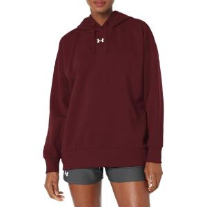 imageUnder Armour Womens Rival Fleece Oversized Hoodie600 Dark Maroon   White