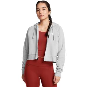 imageUnder Armour Womens Rival Fleece Cropped Full Zip011 Mod Gray Light Heather   White
