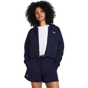imageUnder Armour Womens Rival Fleece Cropped Full Zip410 Midnight Navy   White
