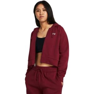 imageUnder Armour Womens Rival Fleece Cropped Full Zip625 Cardinal   White