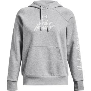 imageUnder Armour Womens Rival Fleece Graphic Hoodie012 Mod Gray Light Heather   White