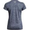 imageUnder Armour Womens Tech VNeck Twist ShortSleeve TShirt045 Downpour Gray  Harbor Blue  Metallic Silver