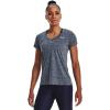 imageUnder Armour Womens Tech VNeck Twist ShortSleeve TShirt045 Downpour Gray  Harbor Blue  Metallic Silver