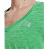 imageUnder Armour Womens Tech VNeck Twist ShortSleeve TShirt328 Extreme Green  Phosphor Green  Metallic Silver