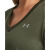 imageUnder Armour Womens Tech VNeck Twist ShortSleeve TShirt390 Marine Od Green   Metallic Silver