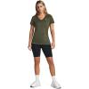 imageUnder Armour Womens Tech VNeck Twist ShortSleeve TShirt390 Marine Od Green   Metallic Silver