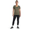 imageUnder Armour Womens Tech VNeck Twist ShortSleeve TShirt390 Marine Od Green  White  Metallic Silver