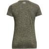 imageUnder Armour Womens Tech VNeck Twist ShortSleeve TShirt390 Marine Od Green  White  Metallic Silver