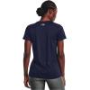 imageUnder Armour Womens Tech VNeck Twist ShortSleeve TShirt411 Midnight Navy  Cadet  Metallic Silver