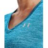 imageUnder Armour Womens Tech VNeck Twist ShortSleeve TShirt422 Capri  Fuse Teal  Metallic Silver