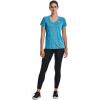 imageUnder Armour Womens Tech VNeck Twist ShortSleeve TShirt422 Capri  Fuse Teal  Metallic Silver
