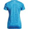 imageUnder Armour Womens Tech VNeck Twist ShortSleeve TShirt422 Capri  Fuse Teal  Metallic Silver