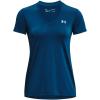 imageUnder Armour Womens Tech VNeck Twist ShortSleeve TShirt426 Varsity Blue   Metallic Silver