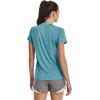 imageUnder Armour Womens Tech VNeck Twist ShortSleeve TShirt433 Glacier Blue  White  Metallic Silver