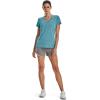 imageUnder Armour Womens Tech VNeck Twist ShortSleeve TShirt433 Glacier Blue  White  Metallic Silver