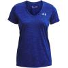 imageUnder Armour Womens Tech VNeck Twist ShortSleeve TShirt456 Bauhaus Blue  Versa Blue  Metallic Silver
