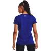 imageUnder Armour Womens Tech VNeck Twist ShortSleeve TShirt456 Bauhaus Blue  Versa Blue  Metallic Silver