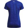 imageUnder Armour Womens Tech VNeck Twist ShortSleeve TShirt456 Bauhaus Blue  Versa Blue  Metallic Silver