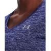 imageUnder Armour Womens Tech VNeck Twist ShortSleeve TShirt471 Sonar Blue  Baja Blue  Metallic Silver