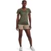 imageUnder Armour Womens Tech VNeck Twist ShortSleeve TShirt504 Grove Green  Marine Od Green  Metallic Silver